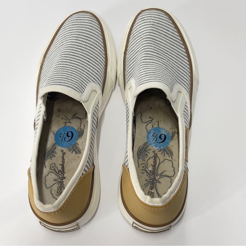 TOMMY BAHAMA Women’s Size 6 1/2 Canvas Striped Slip On Sneakers Shoes - Picture 7 of 10